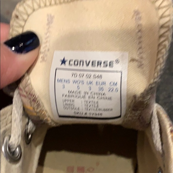 Tan, orange and cranberry plaid converse all-stars - Picture 6 of 6